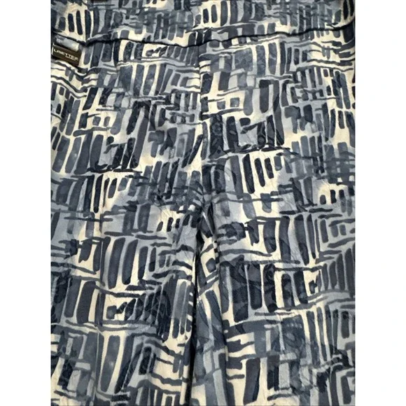 Lisette L Montreal Pants 4 Blue Pattern Stretch Straight Pull‎ On Comfort Pants - Picture 3 of 5